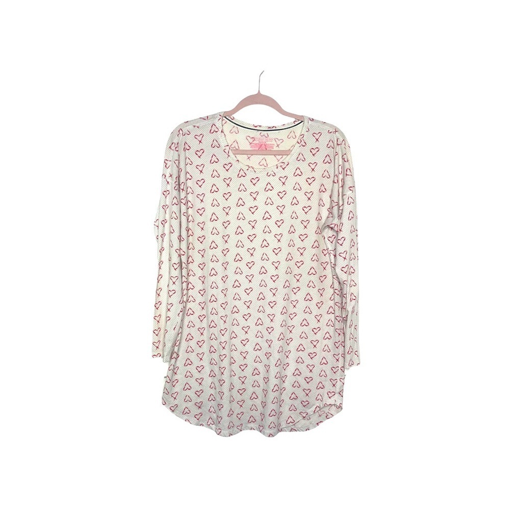 VICTORIA’S SECRET White & Red Hearts Nightshirt M